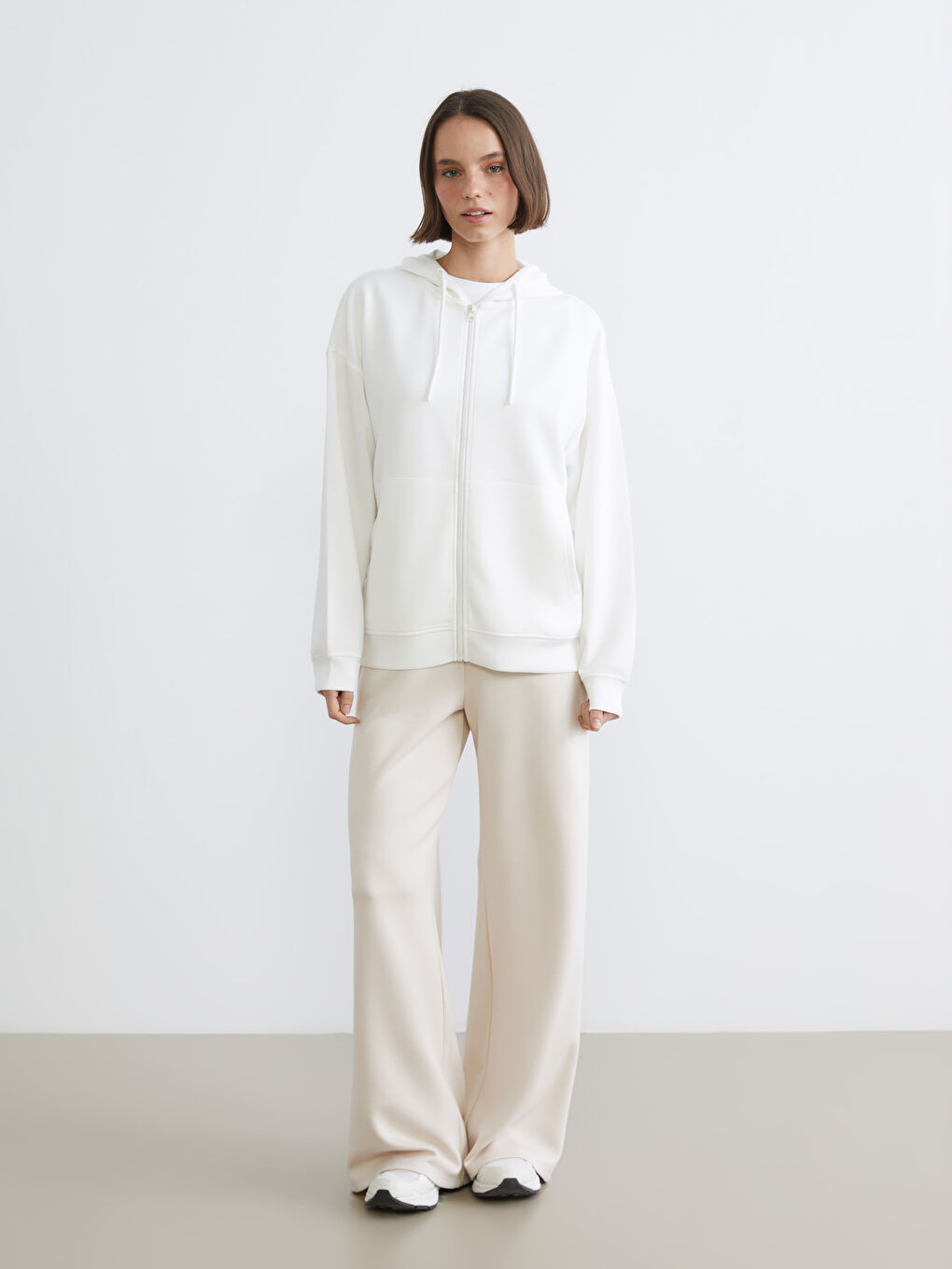 әйелдерге арналған капюшонды оверсайз свитшот-1