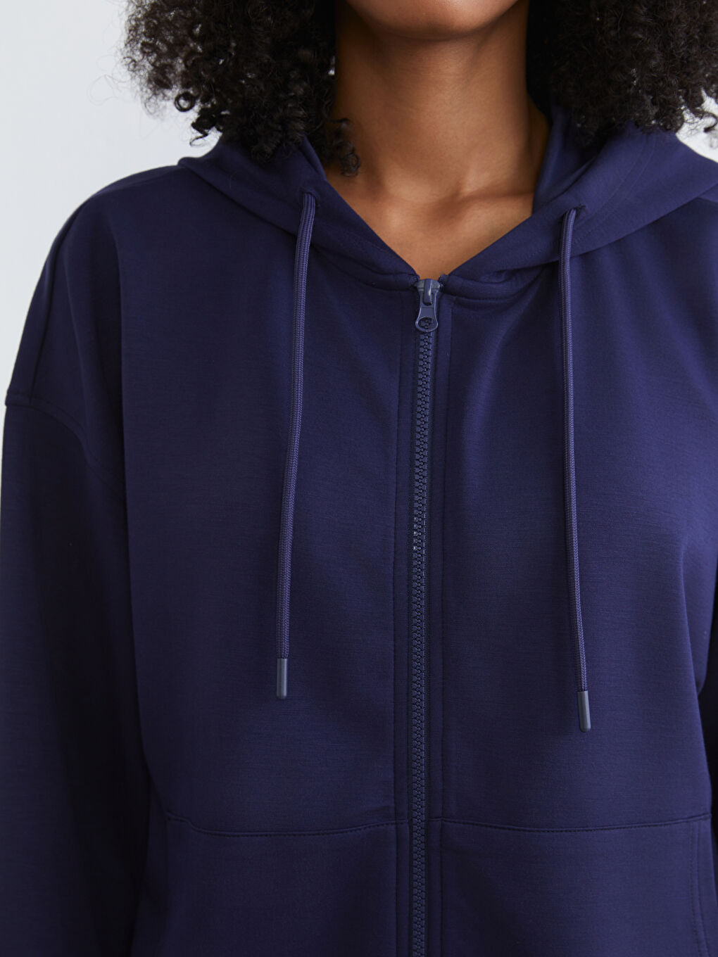 Hooded Oversize Women's Zipper Sweatshirt-2