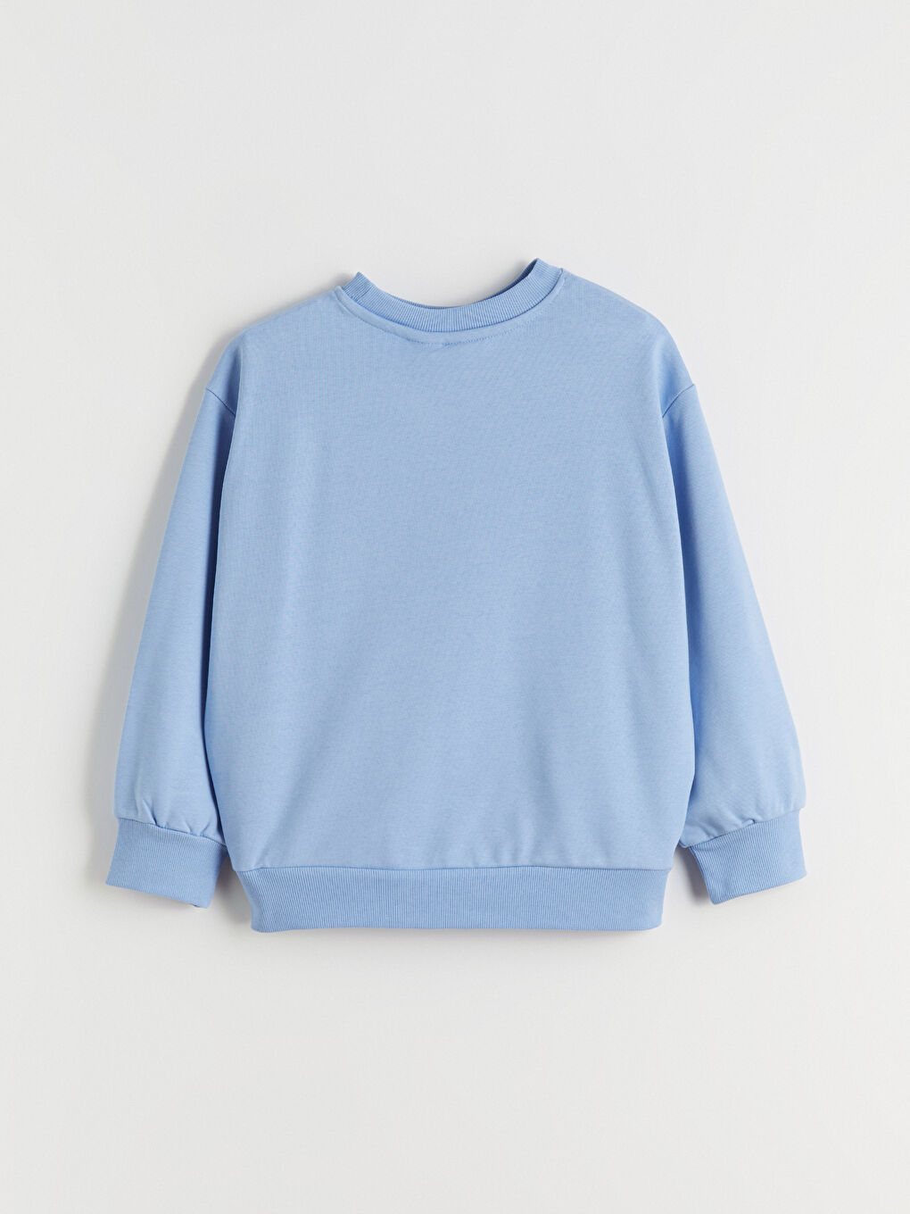 Mavi Bisiklet Yaka Minnie Mouse Baskılı Kız Çocuk Sweatshirt-2