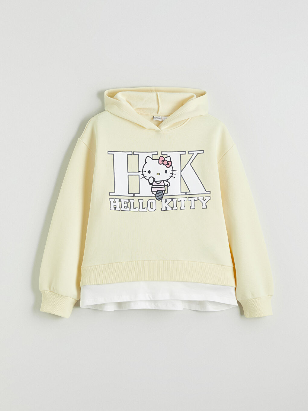 Sarı Hello Kitty Baskılı Kız Çocuk Kalın Sweatshirt