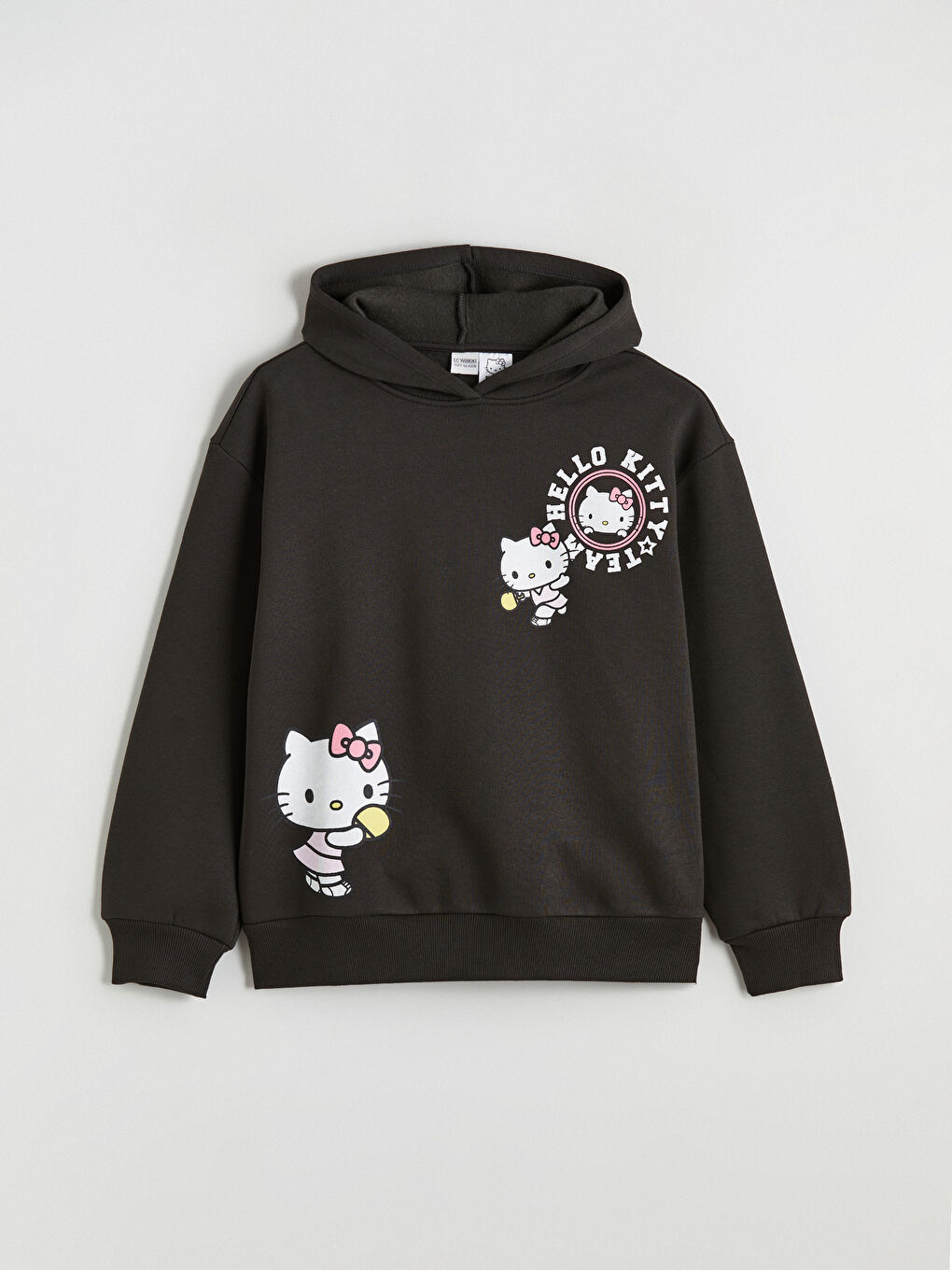 Gri Hello Kitty Baskılı Kız Çocuk Kalın Sweatshirt