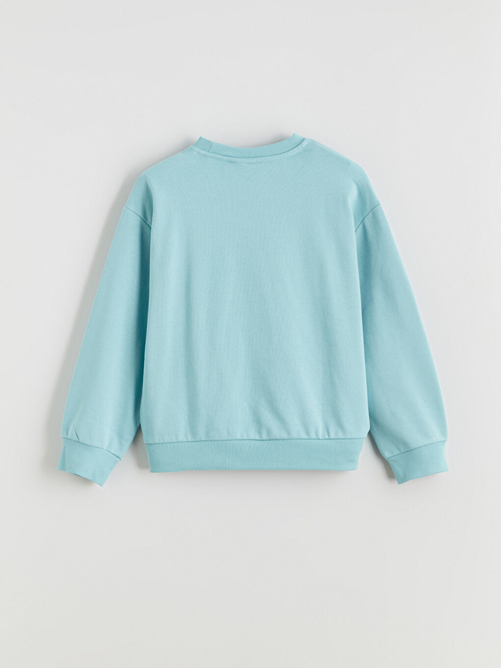 Turkuaz Bisiklet Yaka Donald Duck Baskılı Kız Çocuk Sweatshirt-2