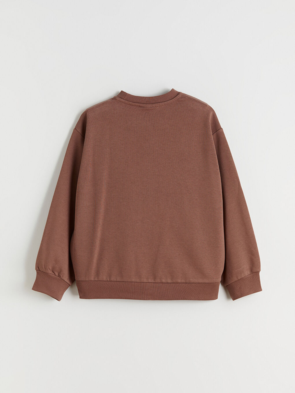 Kahverengi Bisiklet Yaka Minnie Mouse Baskılı Kız Çocuk Sweatshirt-2