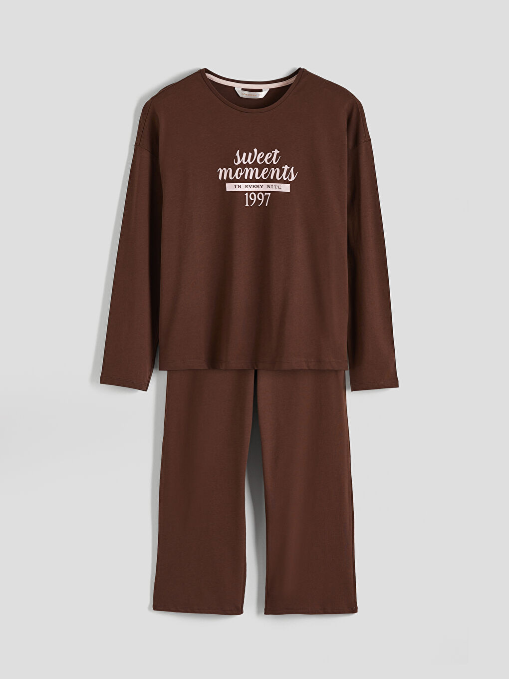 Bisiklet Yaka Baskılı Kadın Pijama Takımı-4