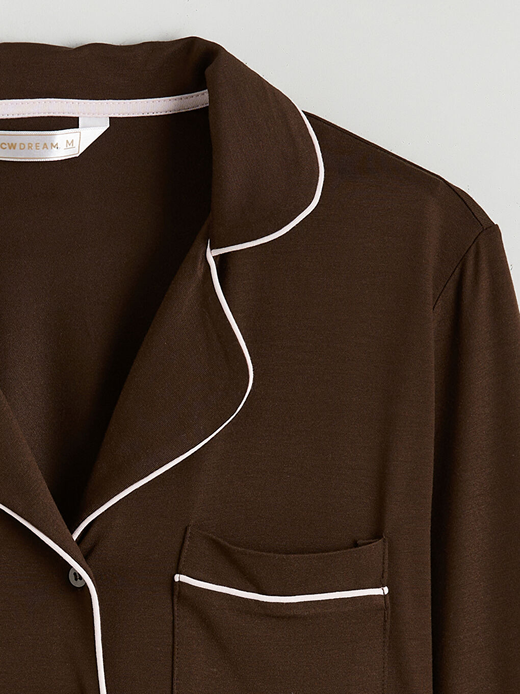 Kahverengi Gömlek Yaka Kadın Pijama Takımı-6