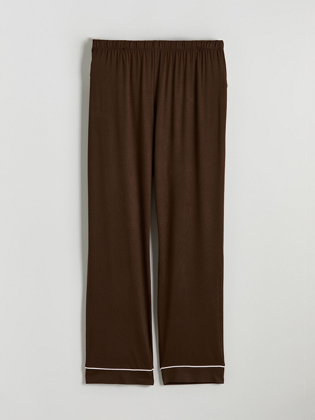 Kahverengi Gömlek Yaka Kadın Pijama Takımı-7