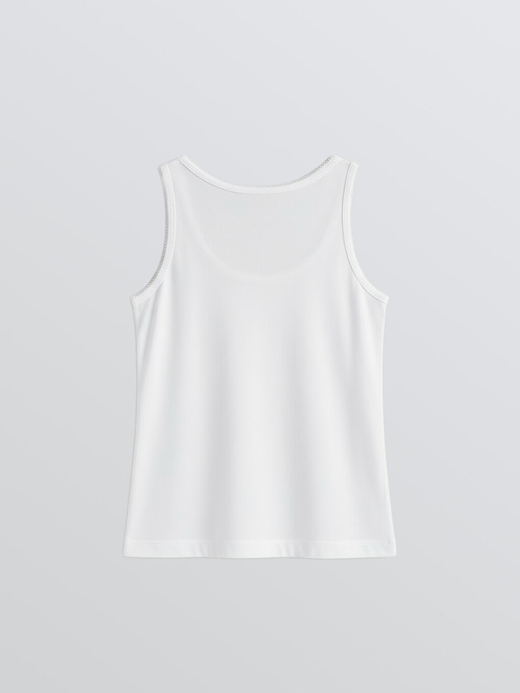 Beyaz Bisiklet Yaka Kız Çocuk Atlet-1