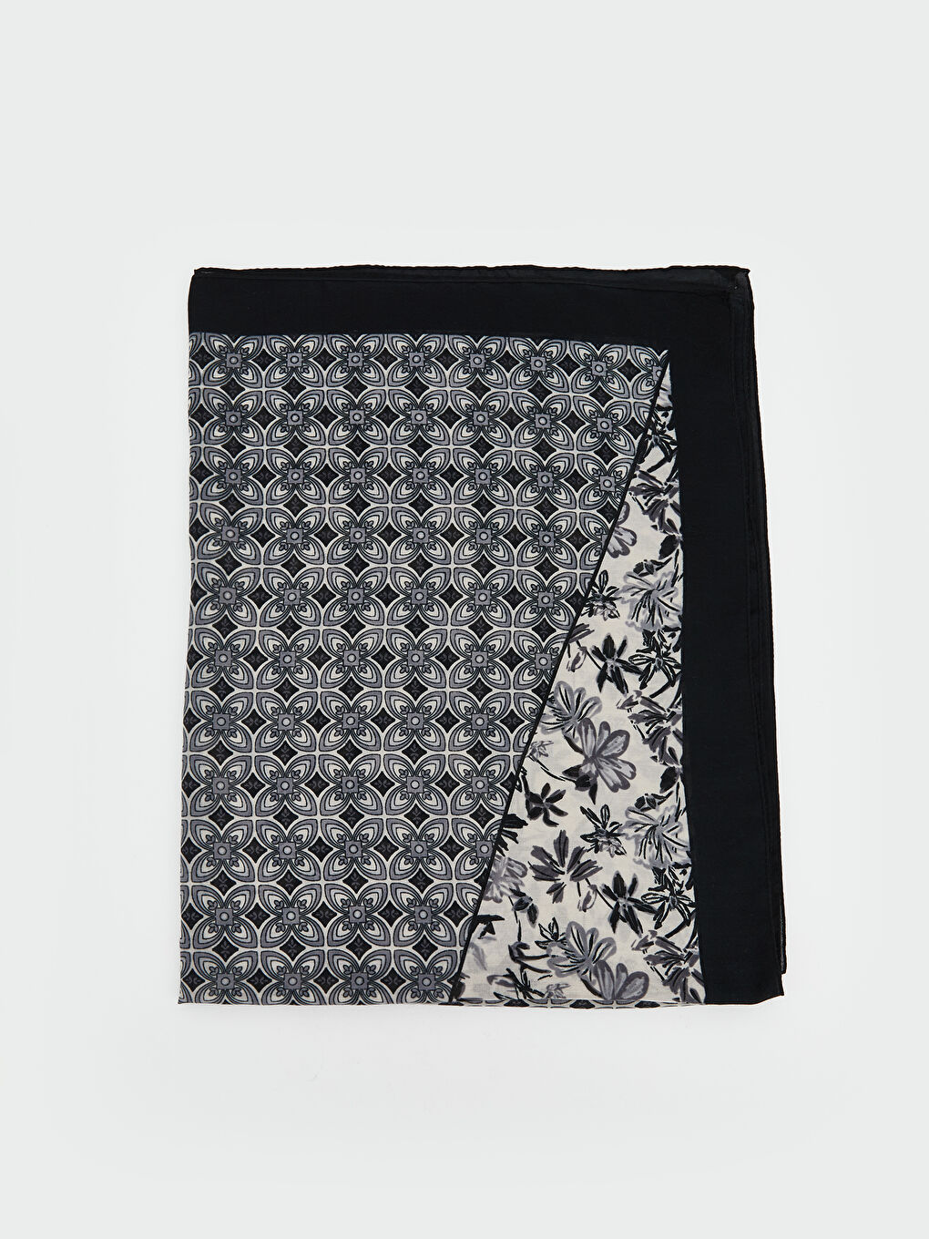 Lacivert Desenli Kadın Şal-1