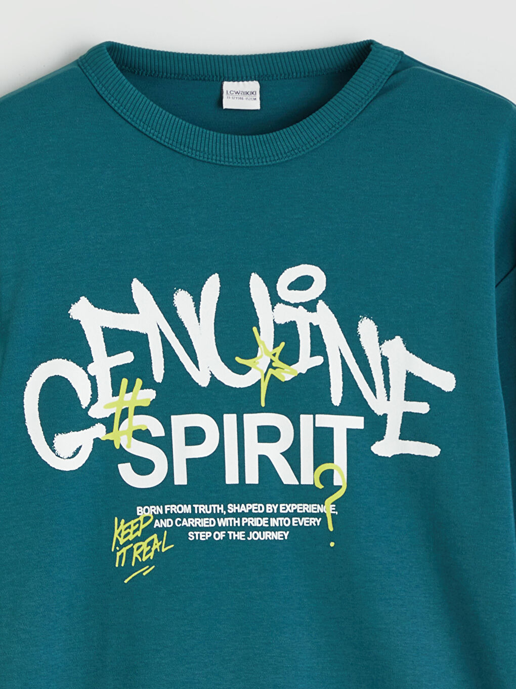 Petrol Bisiklet Yaka Baskılı Erkek Çocuk Tişört-1