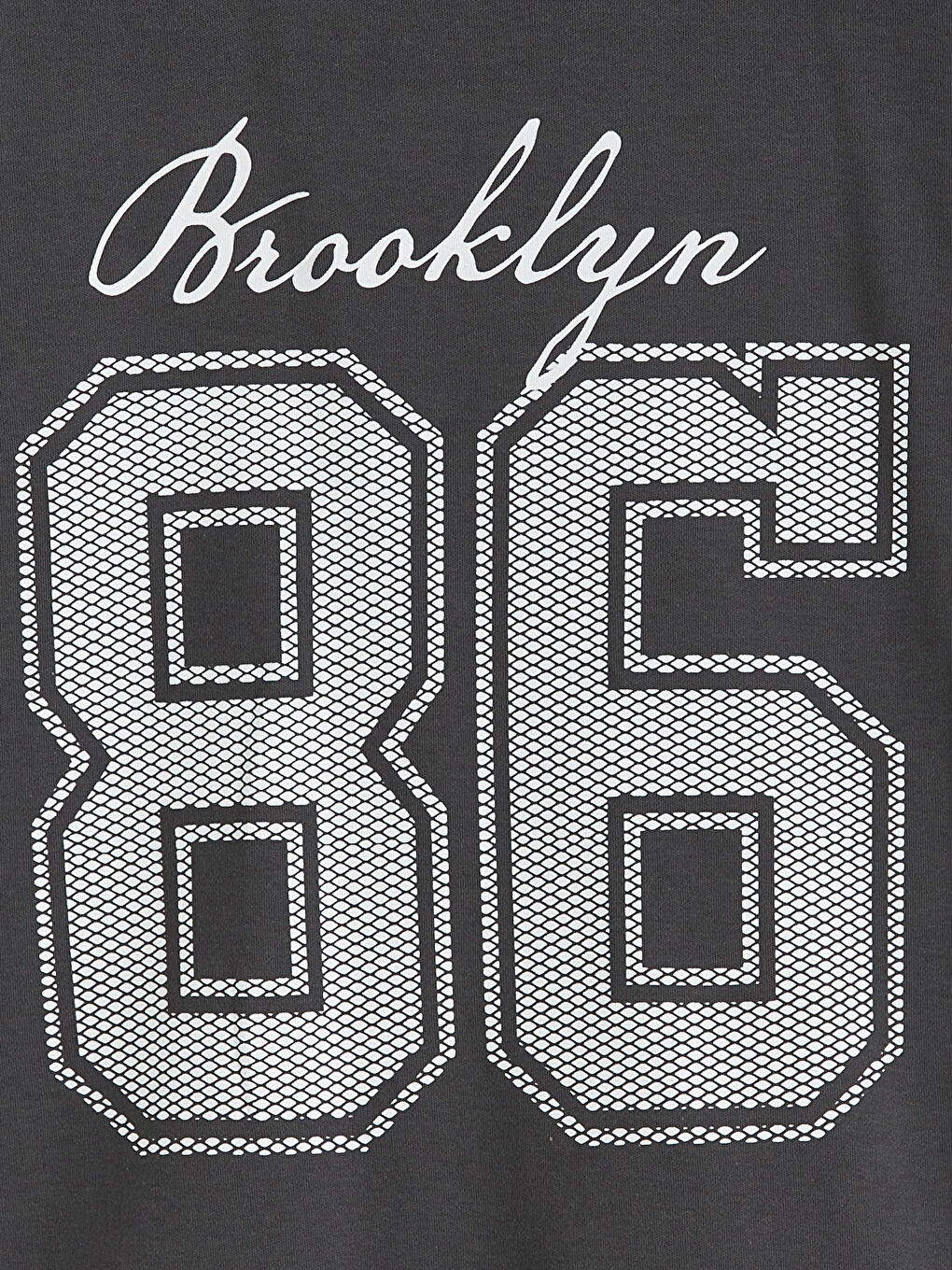 Antrasit Bisiklet Yaka Baskılı Erkek Çocuk Tişört-1