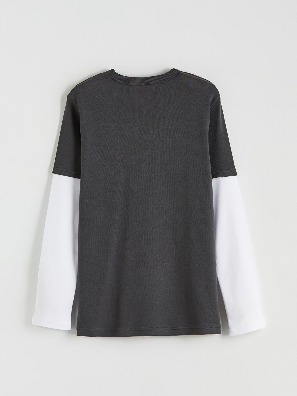 Antrasit Bisiklet Yaka Baskılı Erkek Çocuk Tişört-2