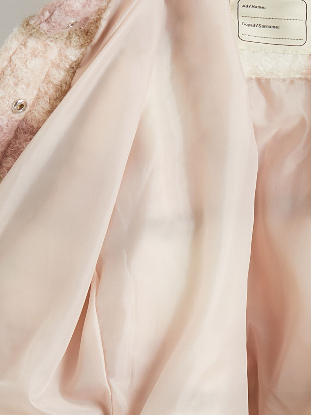 Pembe Ekose Kız Çocuk Kaşe Mont-2