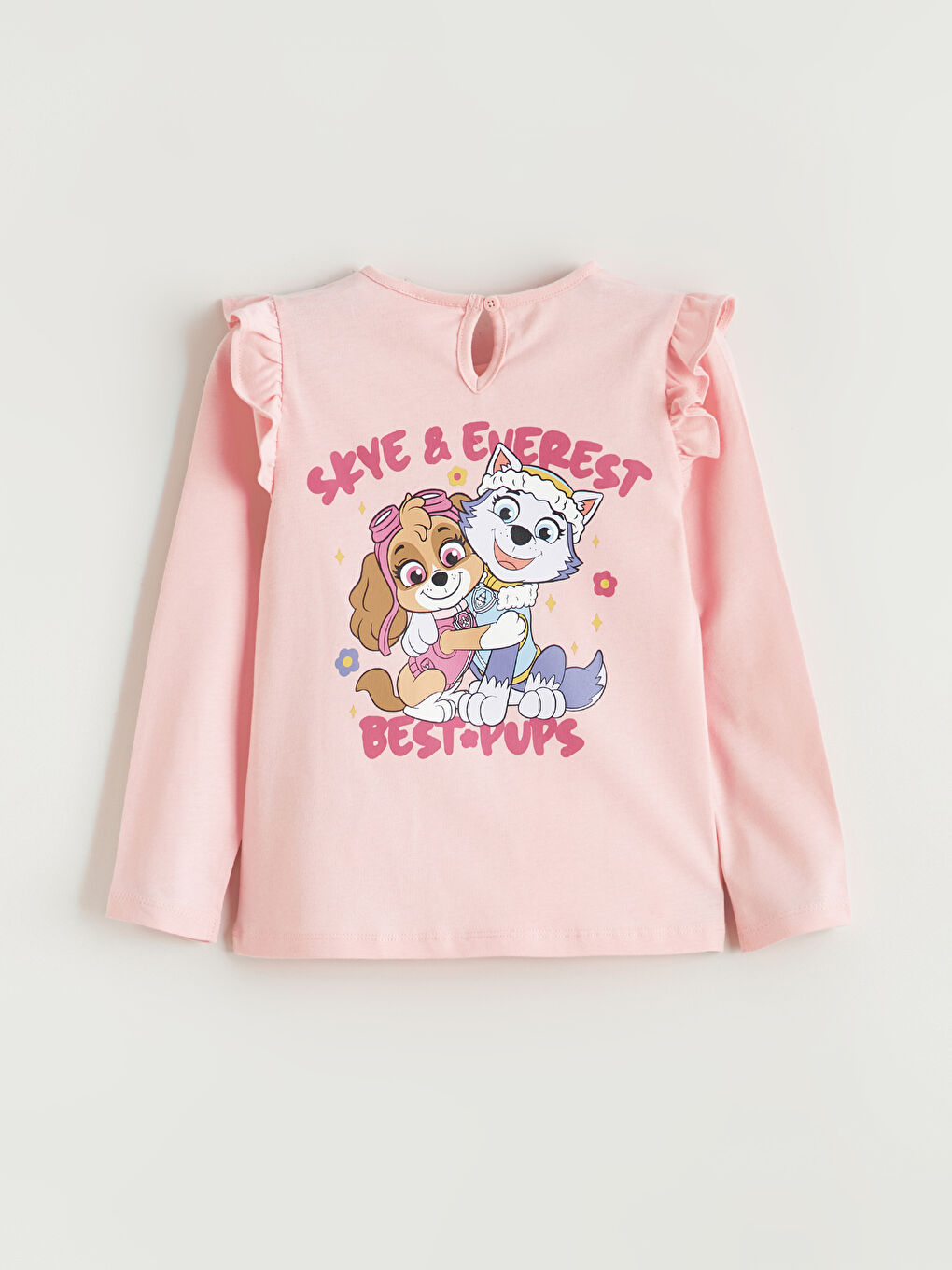 Crew Neck Paw Patrol Printed Girls' T-Shirt-3