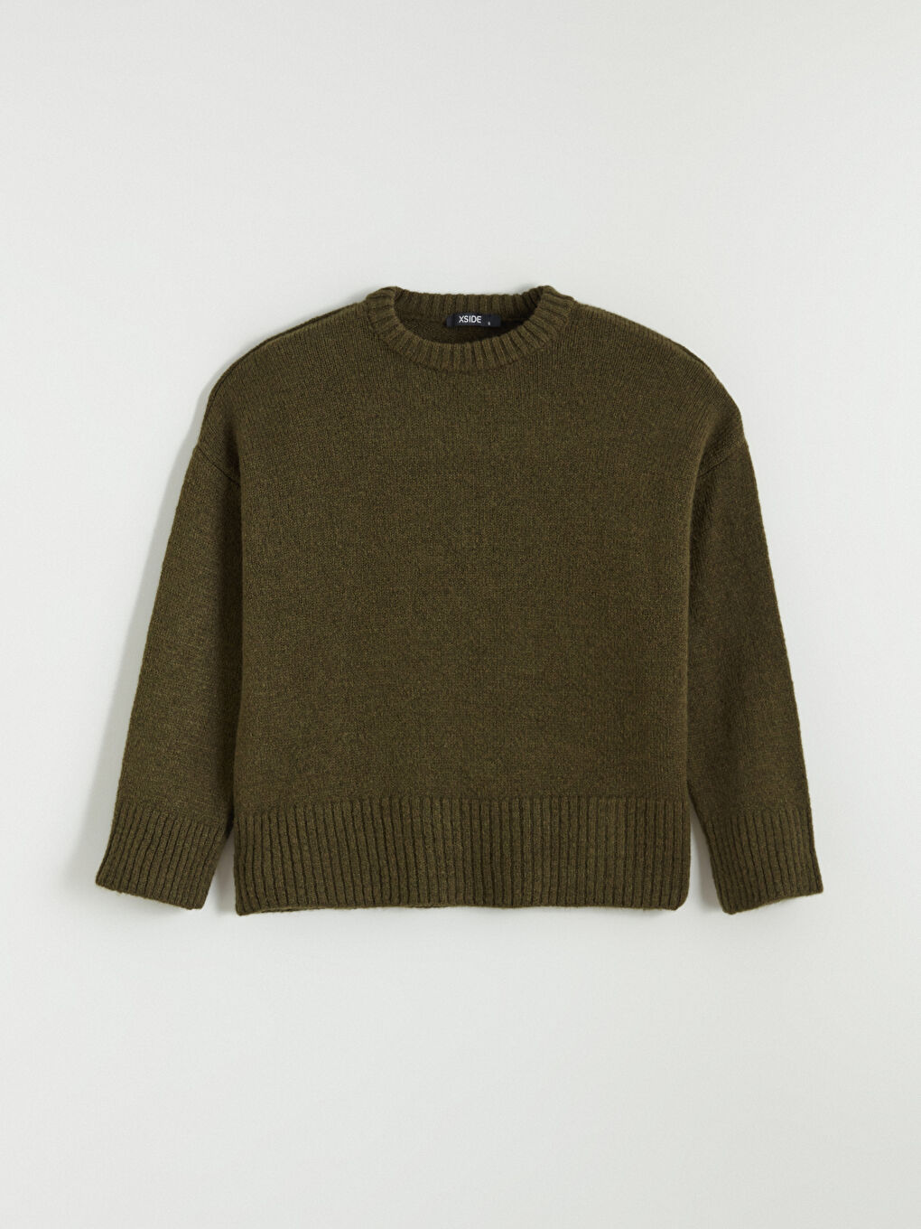 Haki Bisiklet Yaka Kadın Triko Kazak-4