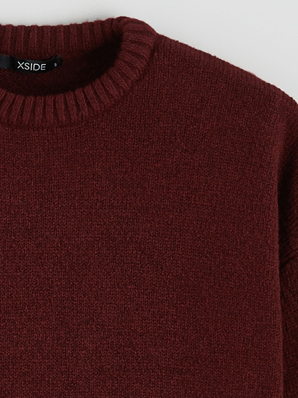 Bordo Bisiklet Yaka Kadın Triko Kazak-5