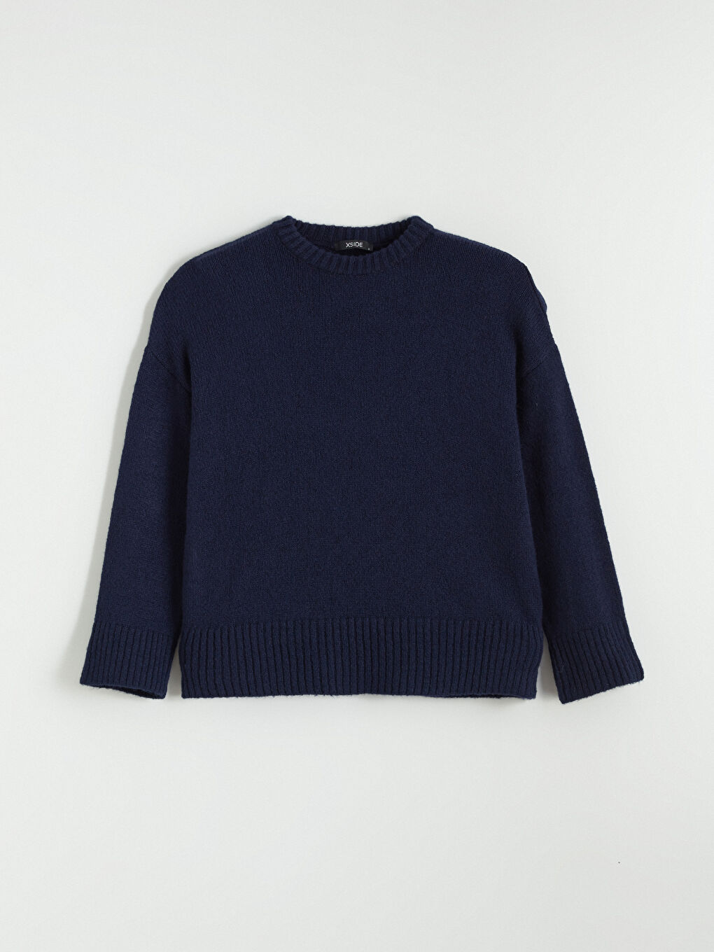 Lacivert Bisiklet Yaka Kadın Triko Kazak-4