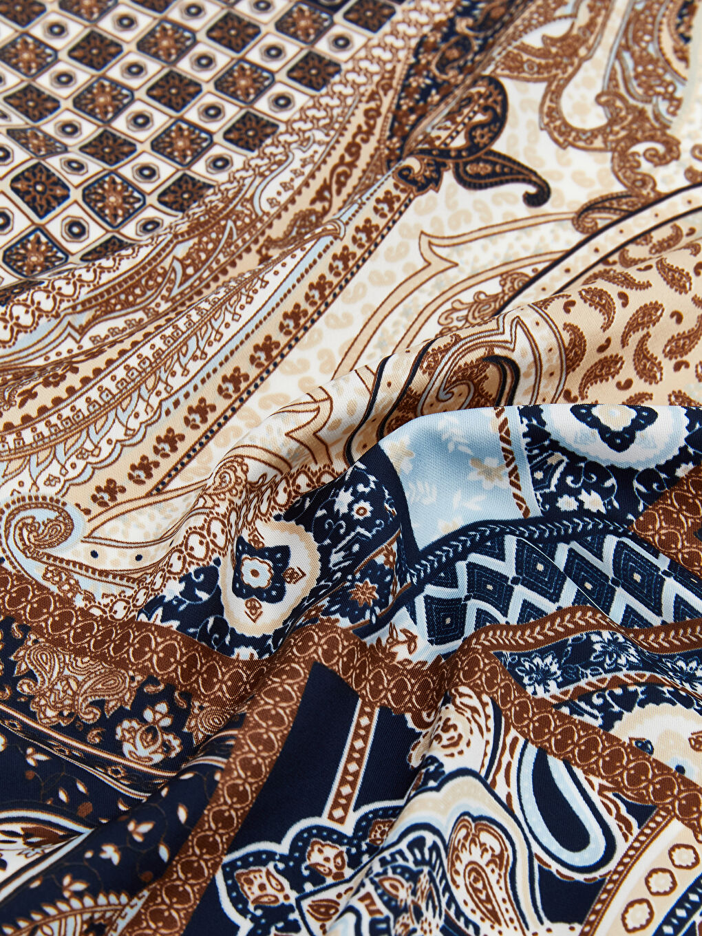 Kahverengi Desenli Kadın Bandana 2'li-6