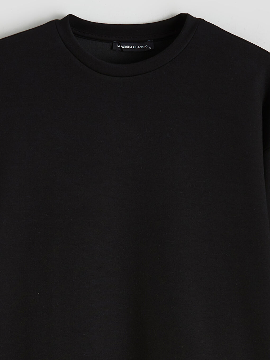 Siyah Bisiklet Yaka Oversize Kadın Sweatshirt Tunik-5