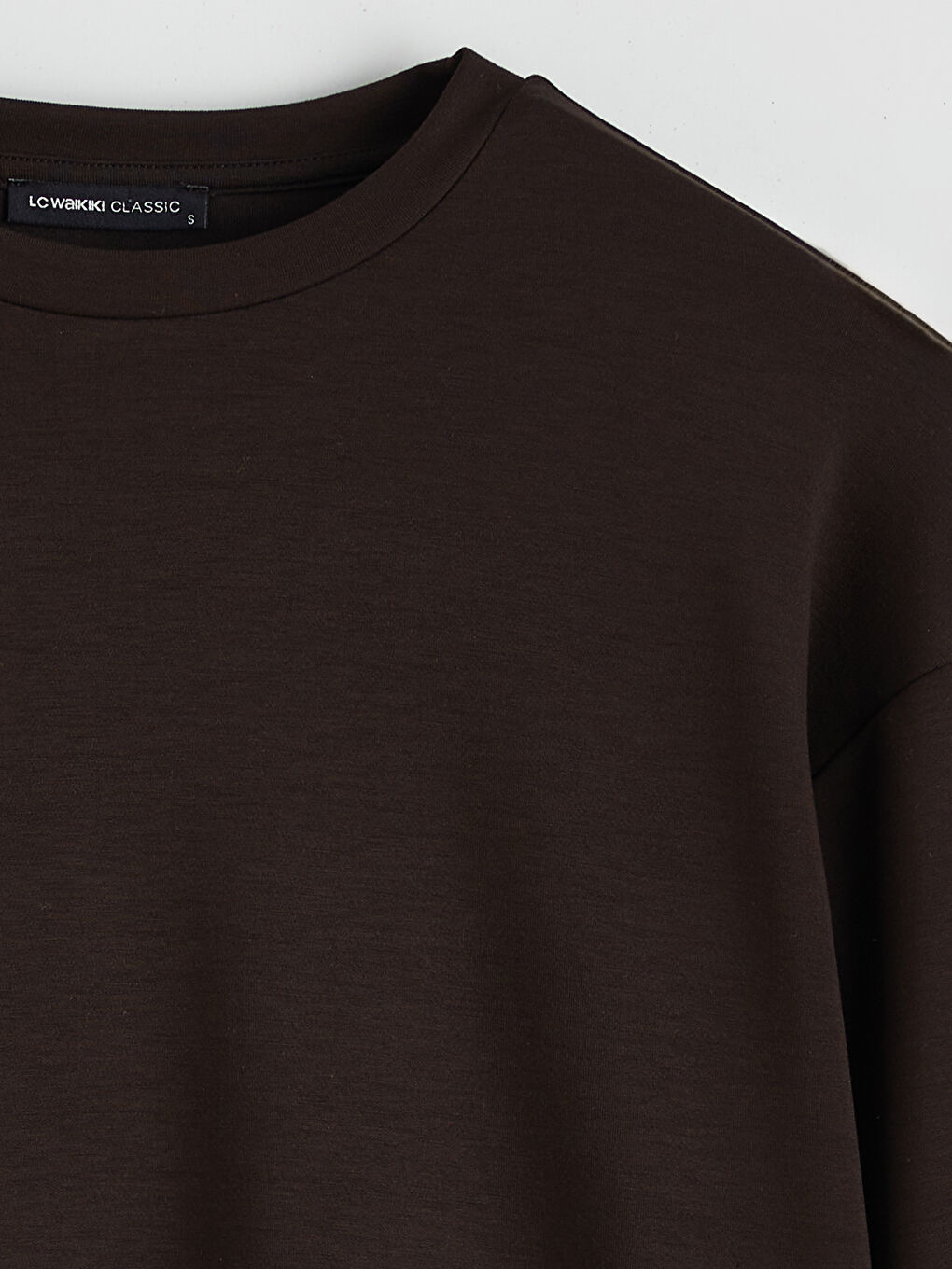 Kahverengi Bisiklet Yaka Oversize Kadın Sweatshirt Tunik-6