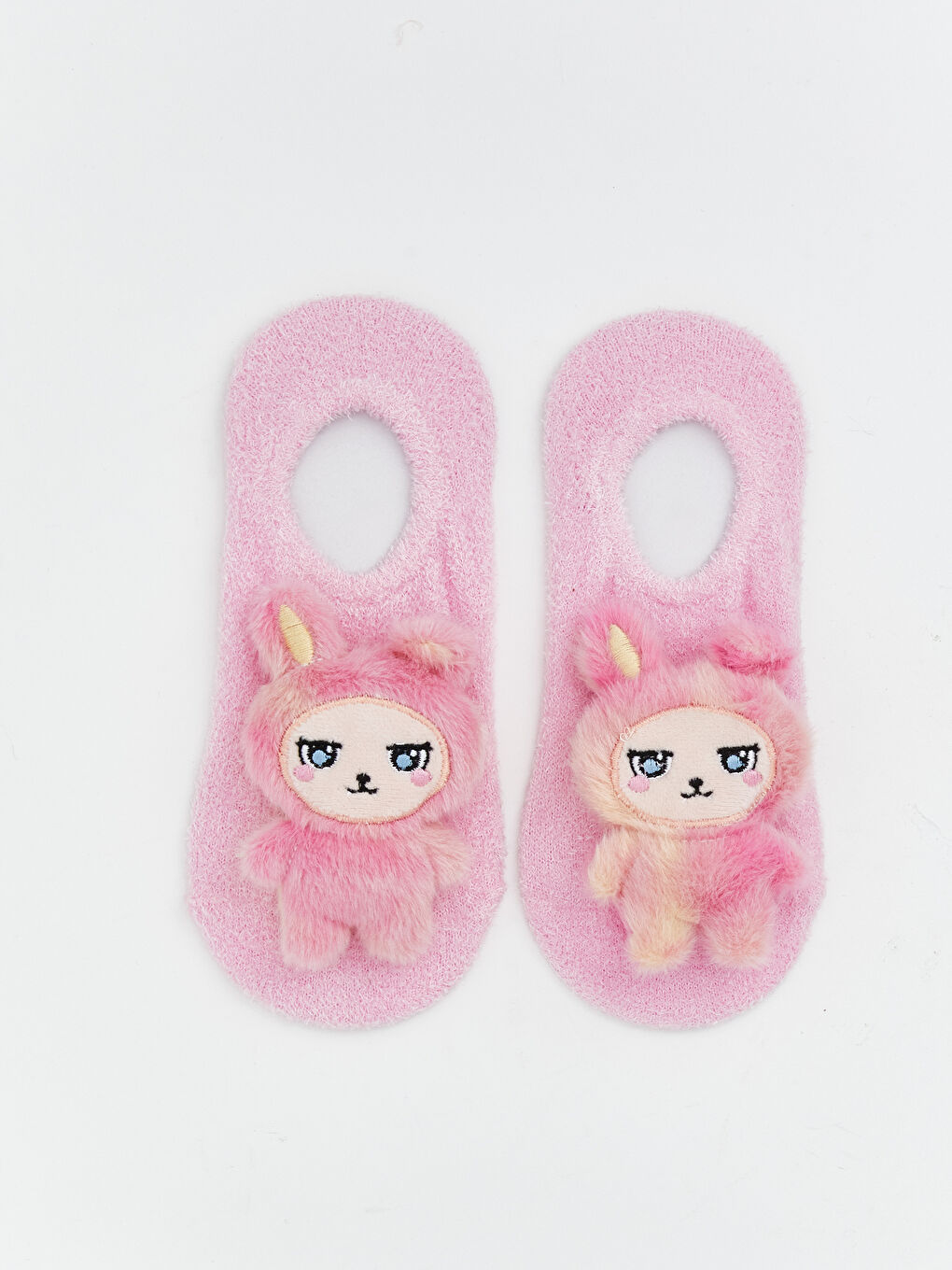 Pembe Kaydırmaz Tabanlı Kız Çocuk Ev Çorabı