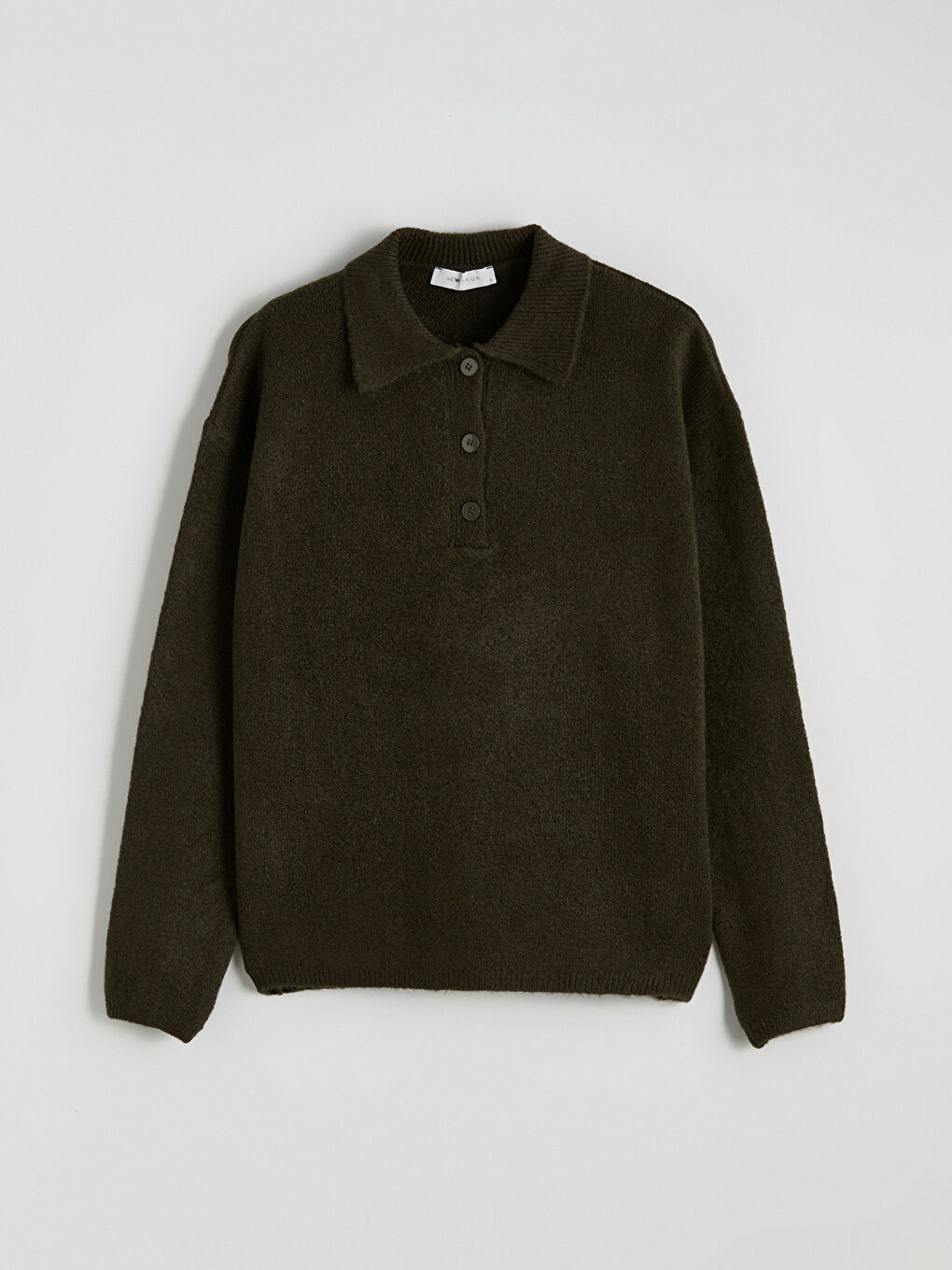 Свитер из трикотажа с воротником поло для женщин-8