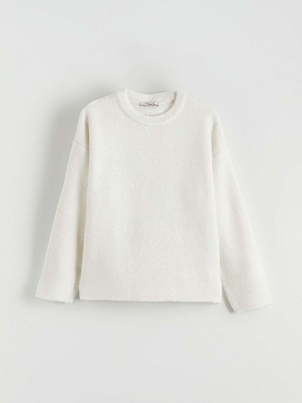 Ekru Şal Yaka Kadın Triko Kazak-5