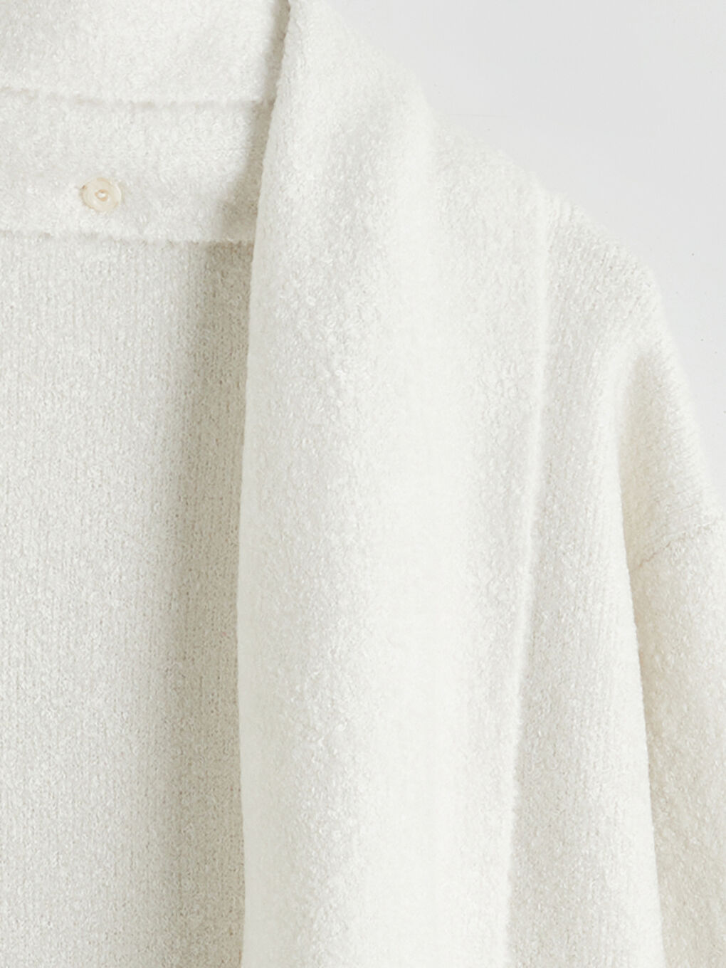 Ekru Şal Yaka Kadın Triko Kazak-6