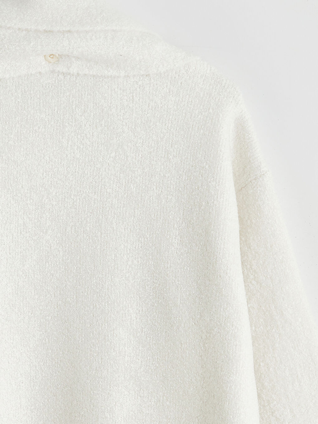 Ekru Şal Yaka Kadın Triko Kazak-7