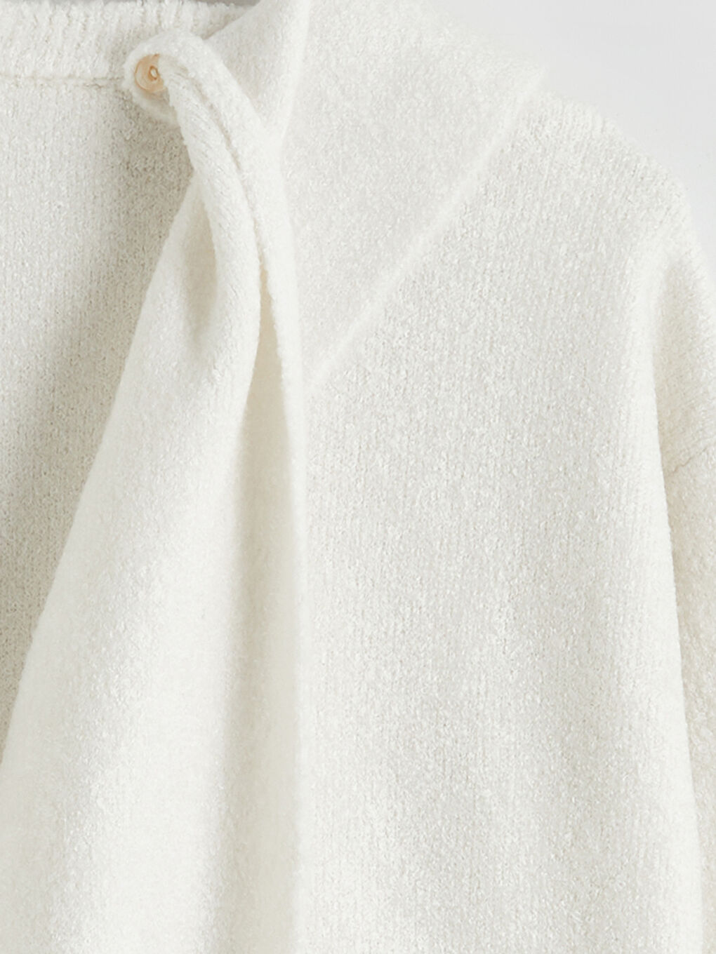 Ekru Şal Yaka Kadın Triko Kazak-8