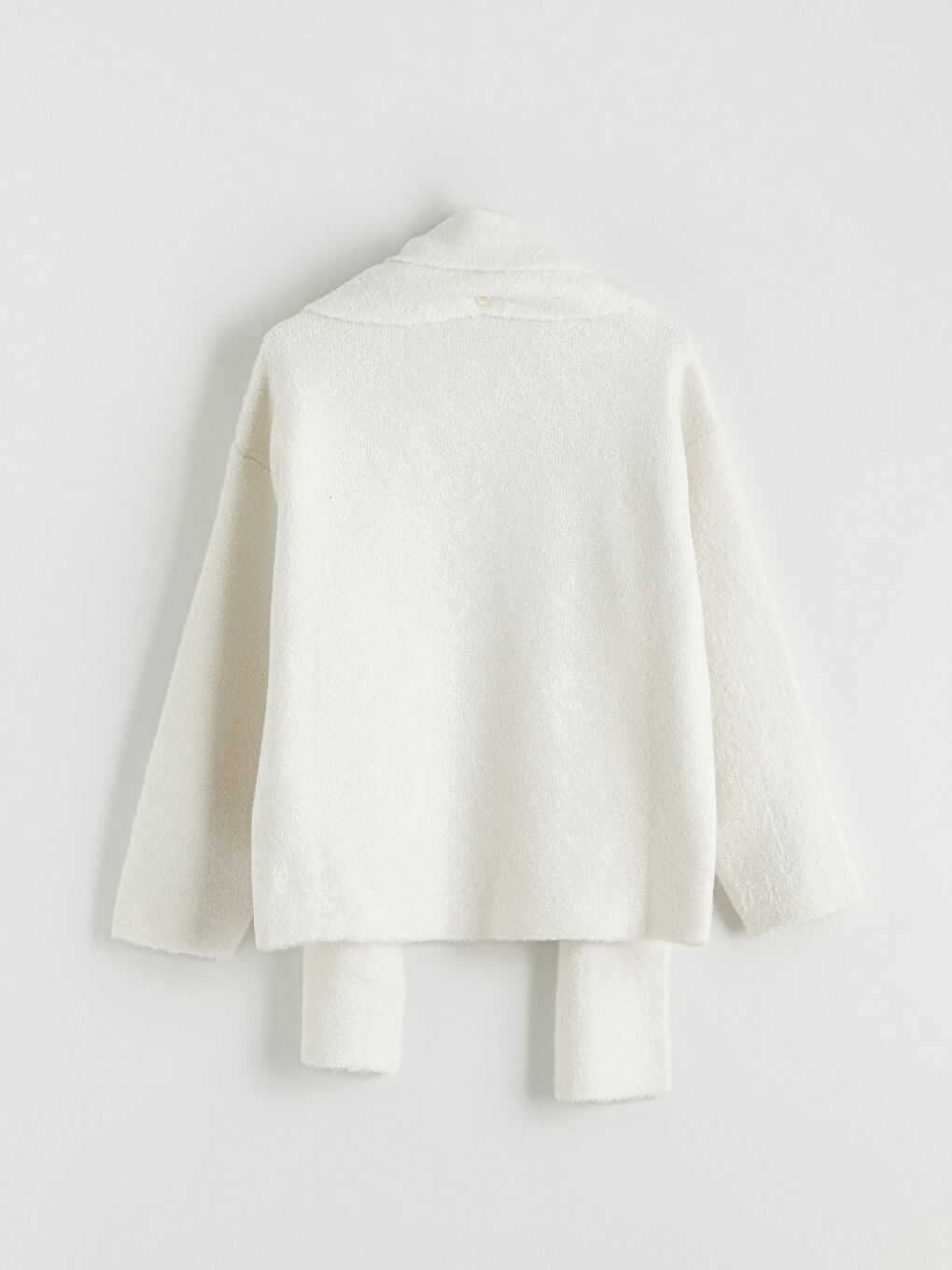 Ekru Şal Yaka Kadın Triko Kazak-9