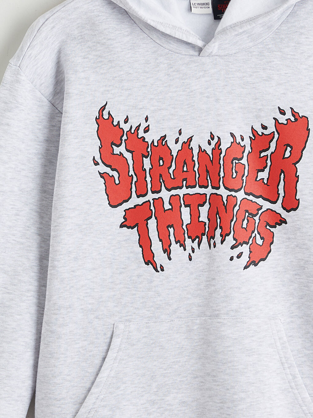 Gri Stranger Things Baskılı Erkek Çocuk Kalın Sweatshirt-2