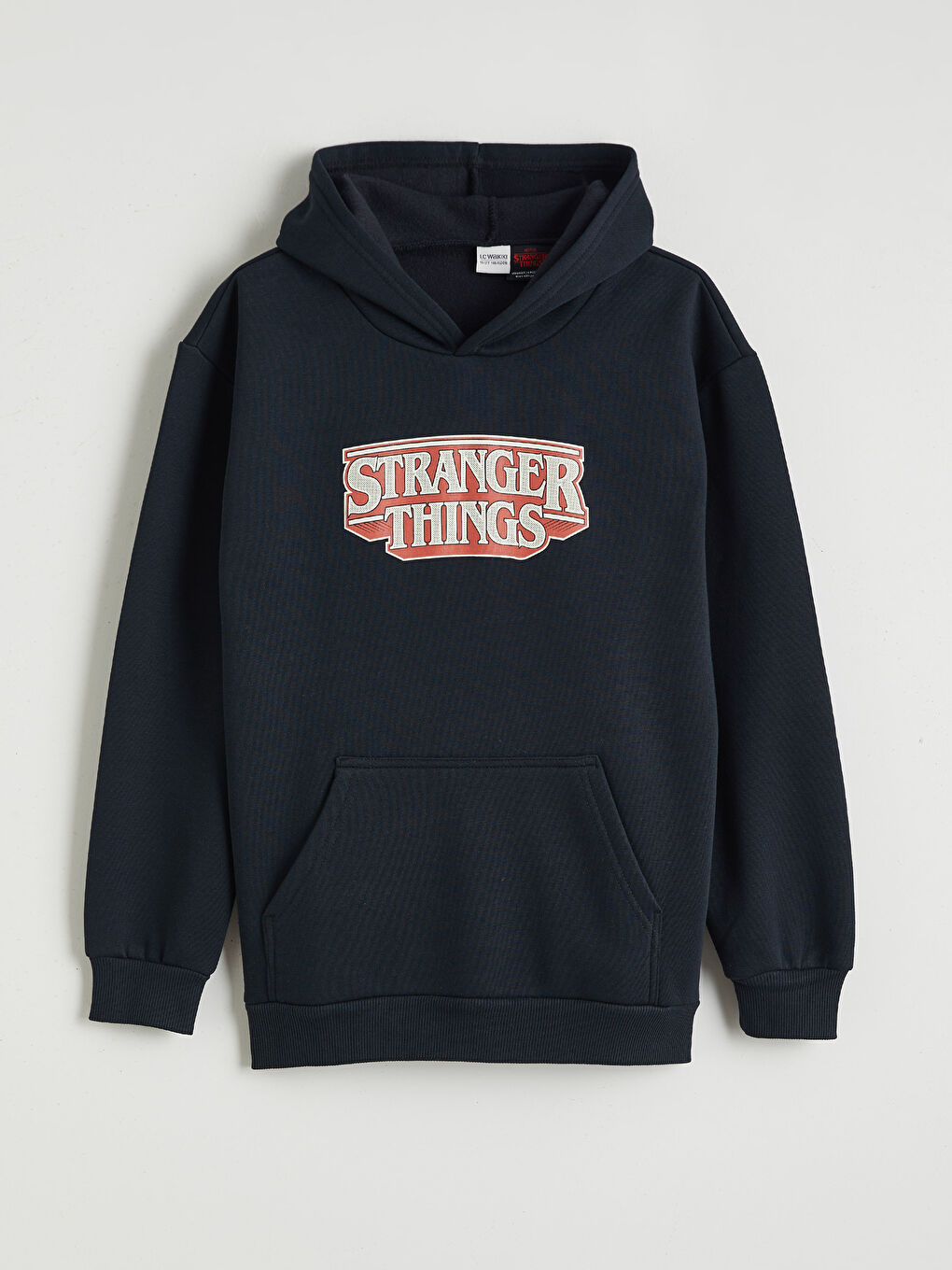 Antrasit Stranger Things Baskılı Erkek Çocuk Kalın Sweatshirt