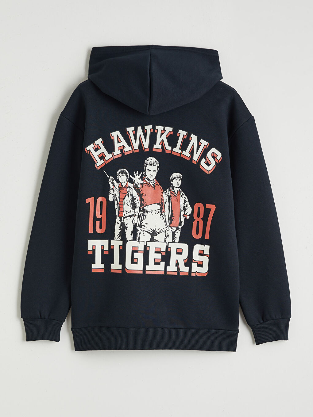 Antrasit Stranger Things Baskılı Erkek Çocuk Kalın Sweatshirt-2