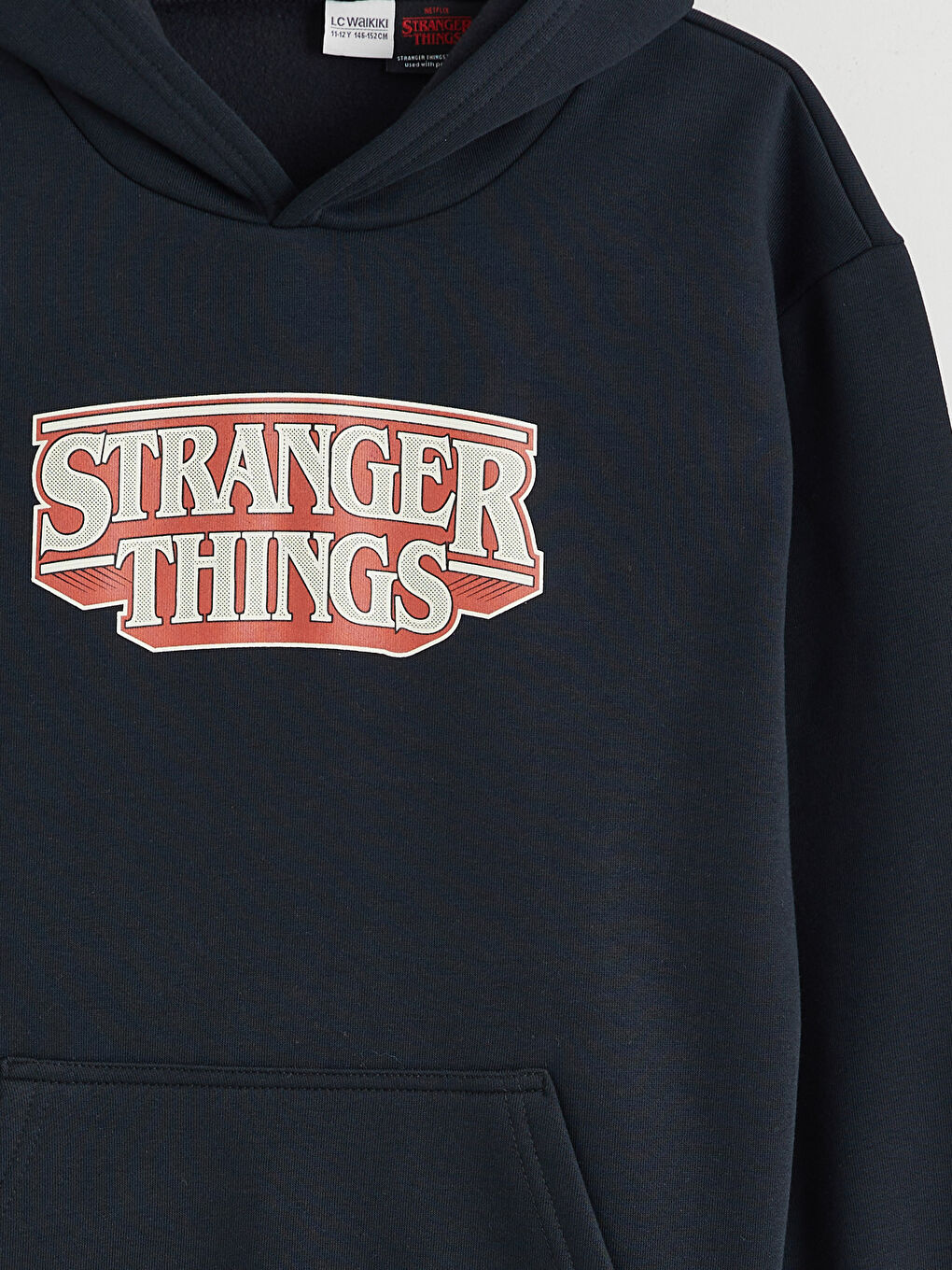 Antrasit Stranger Things Baskılı Erkek Çocuk Kalın Sweatshirt-3