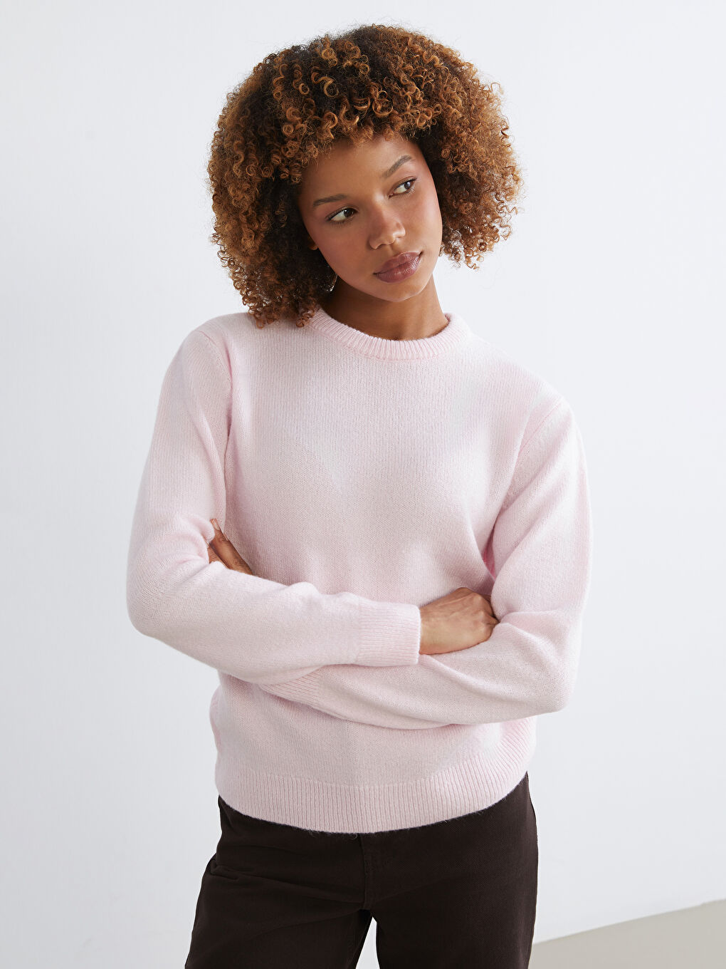 Crew Neck Women's Knitwear Sweater