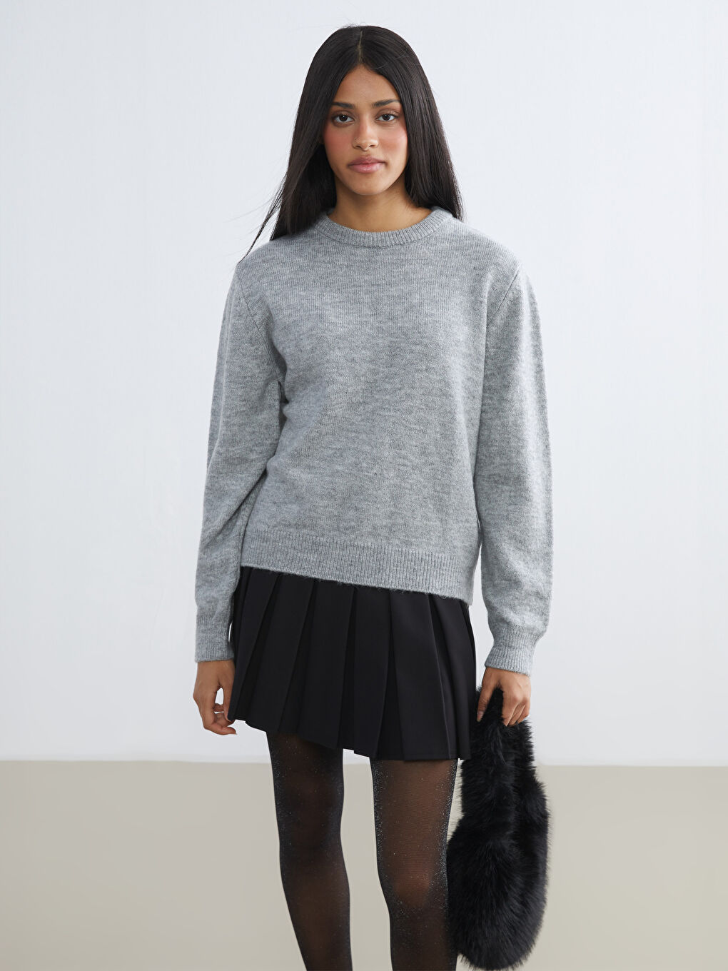 Crew Neck Women's Knitwear Sweater