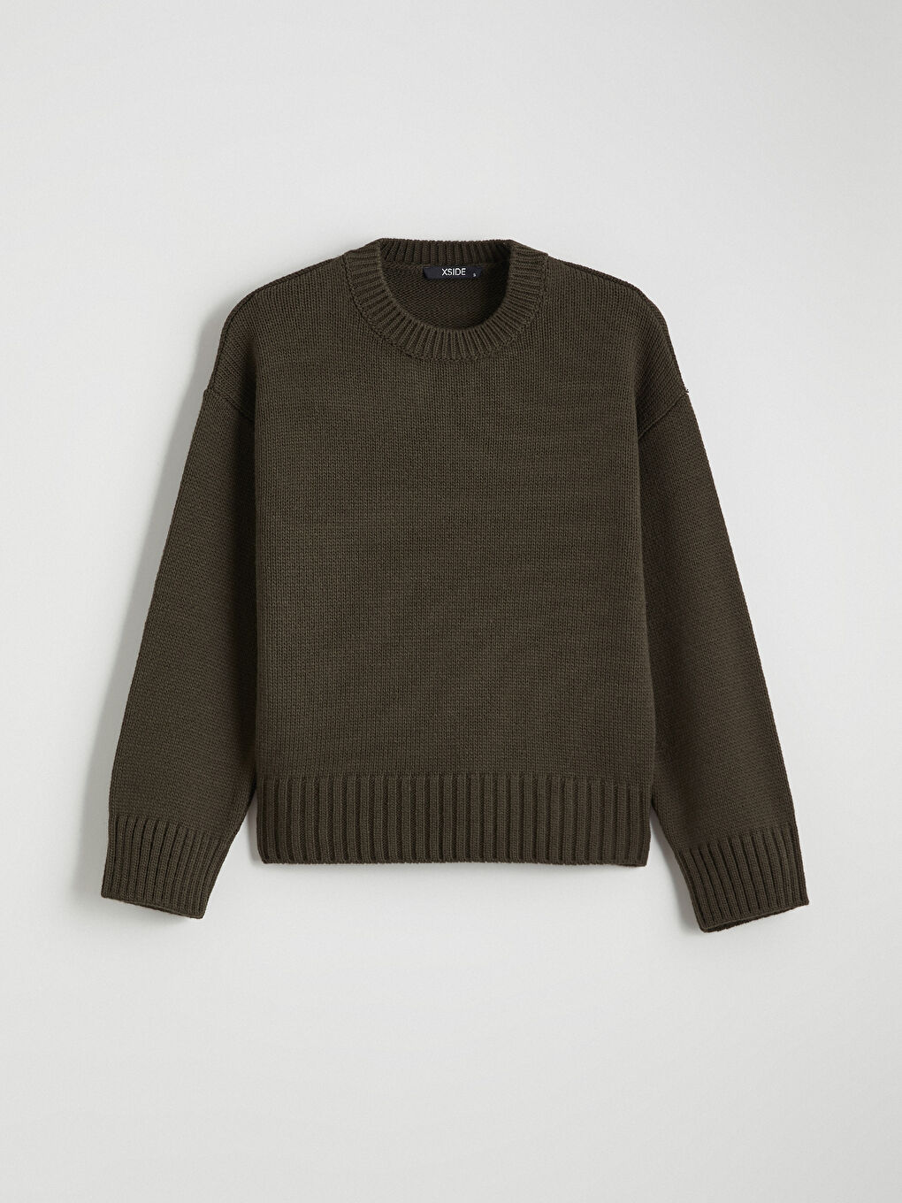 მრგვალი საყელო ქალებისთვის ტრიკოტაჟის სვიტერი-4