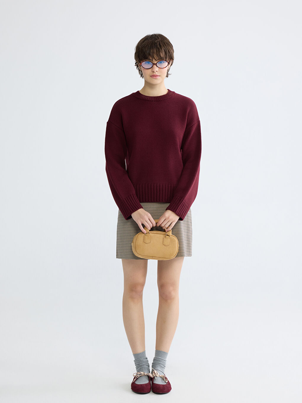 Žena BORDO Džemper -1