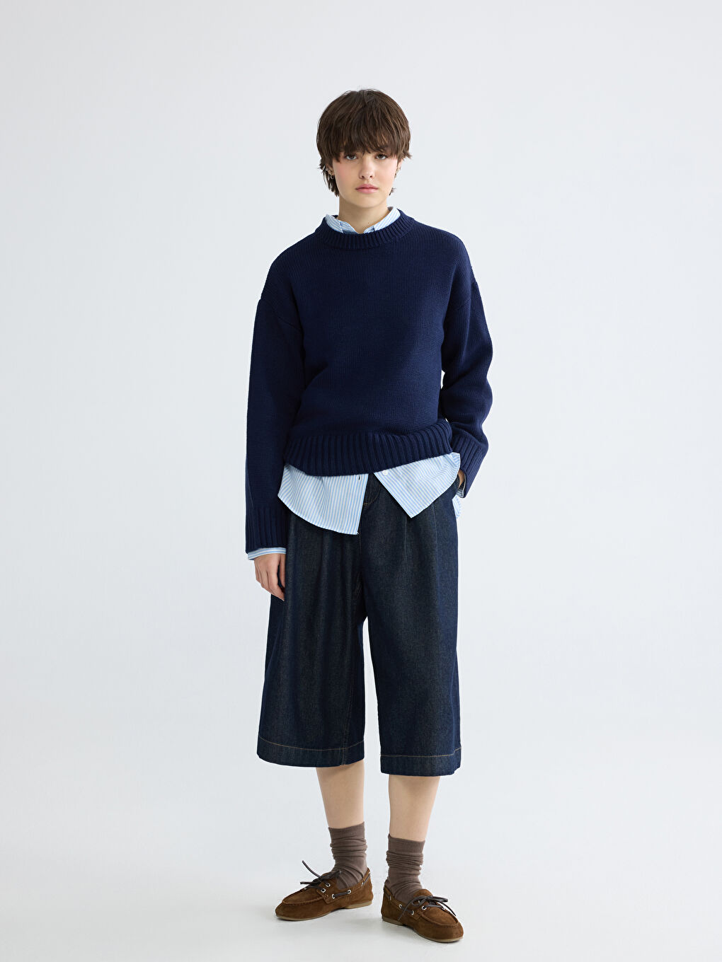 Crew Neck Women's Knitwear Sweater-1