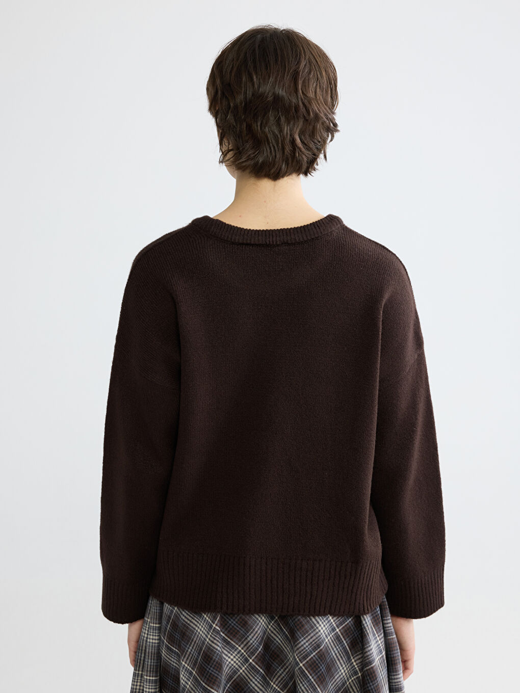 سترة نساء بكول مدور تريكو-3