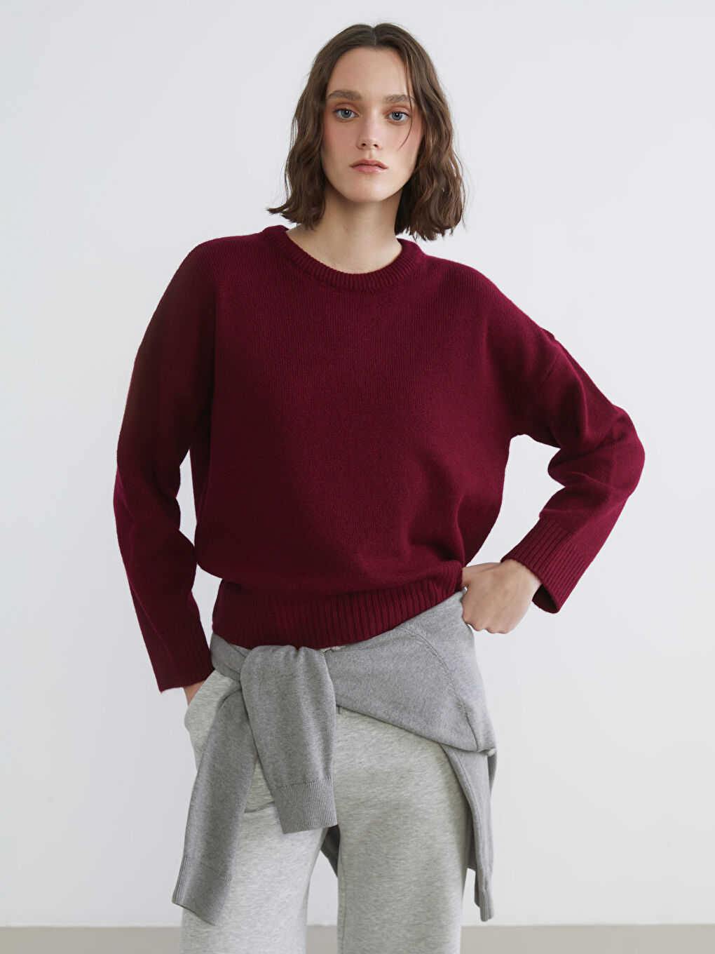 Crew Neck Women's Knitwear Sweater