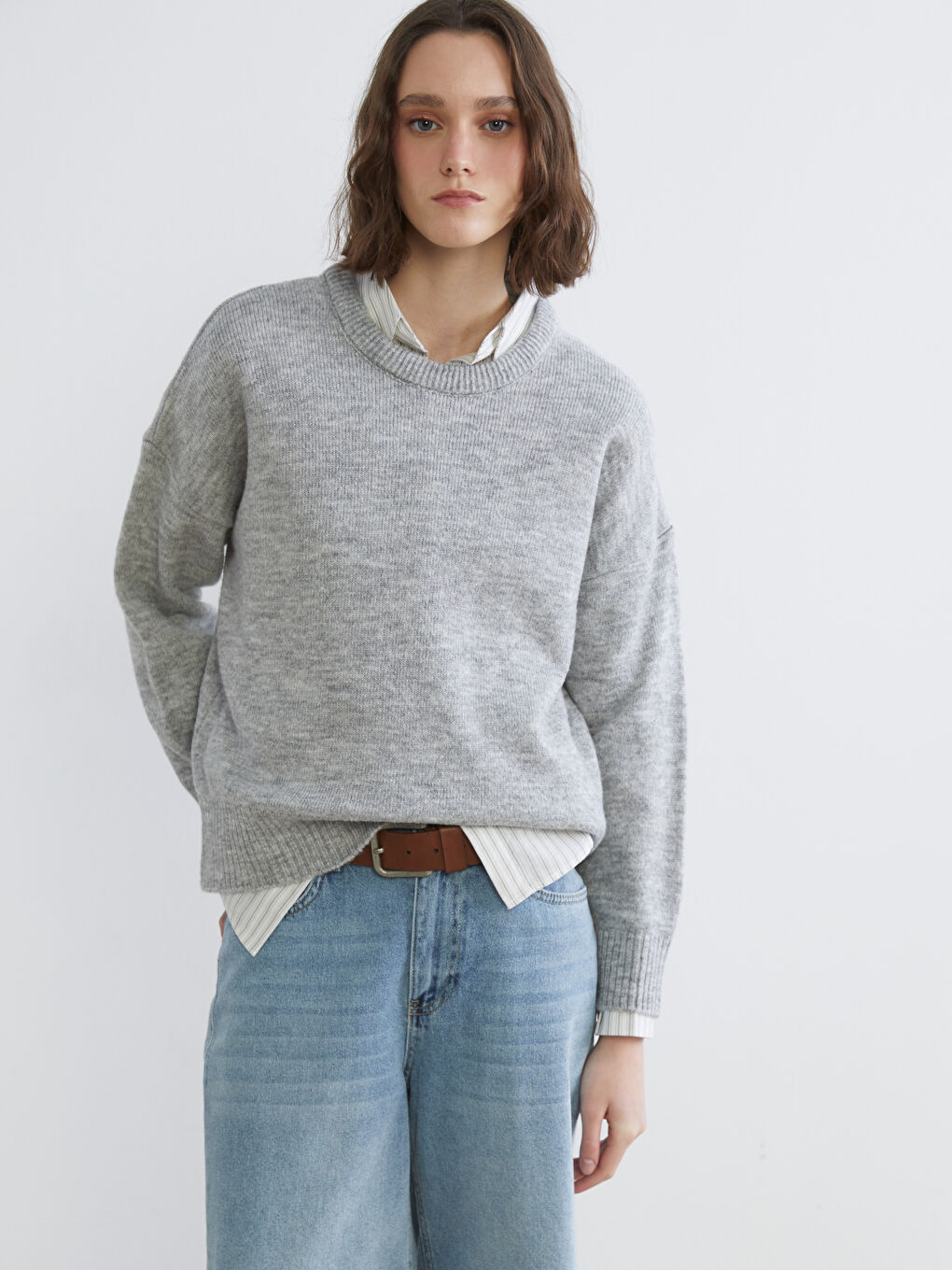 Crew Neck Women's Knitwear Sweater