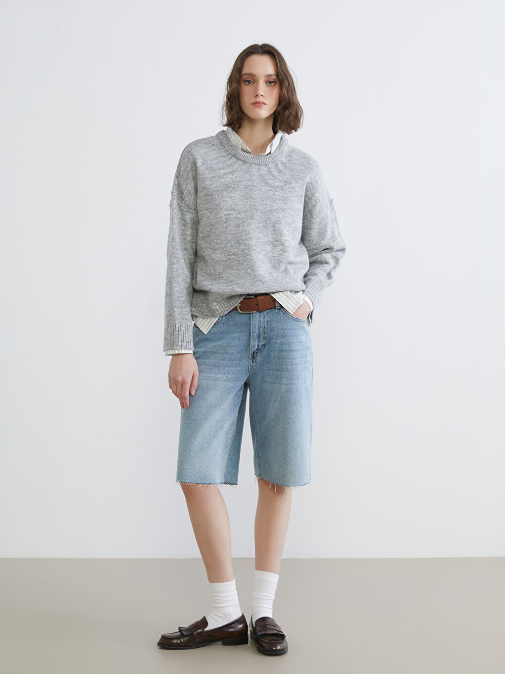 Crew Neck Women's Knitwear Sweater-1