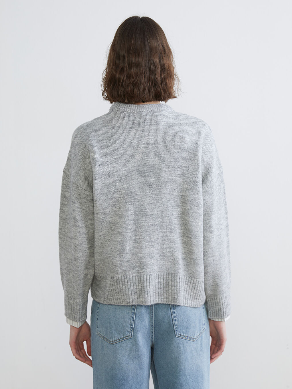 Crew Neck Women's Knitwear Sweater-3