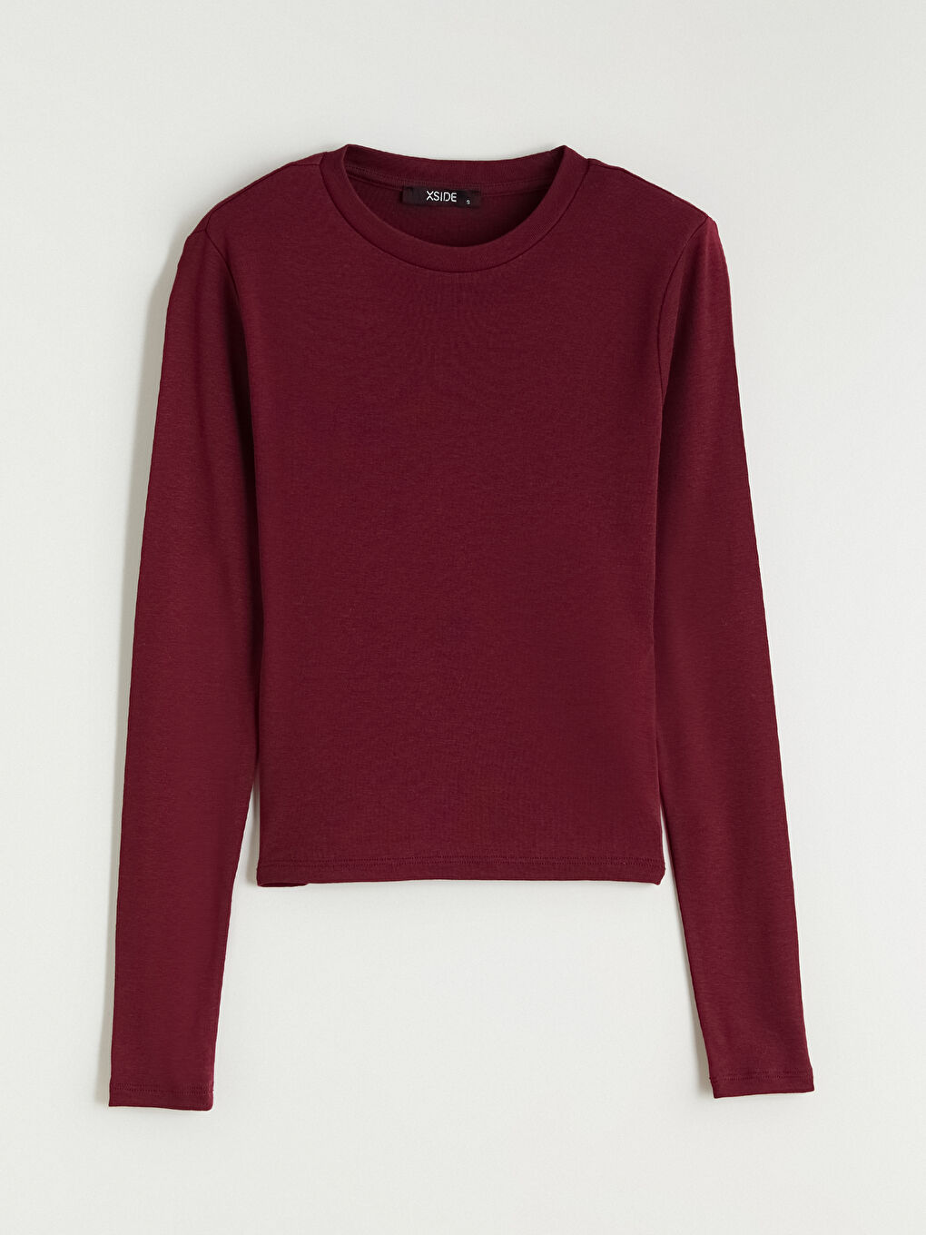 Bordo Bisiklet Yaka Modal Karışımlı Kadın Body-4