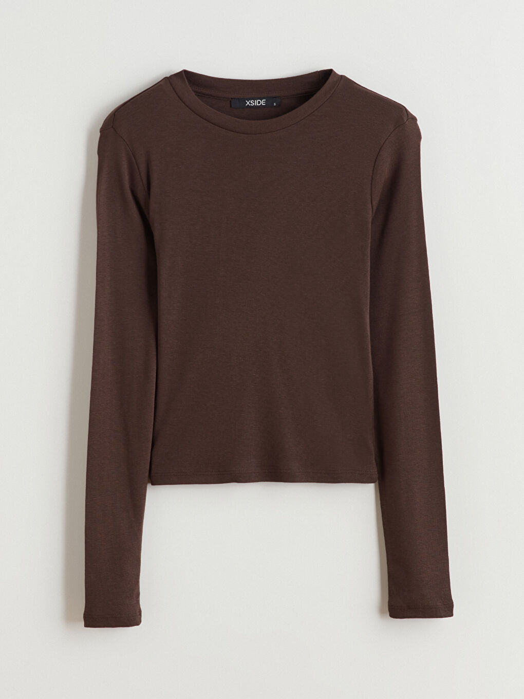 Kahverengi Bisiklet Yaka Modal Karışımlı Kadın Body-4