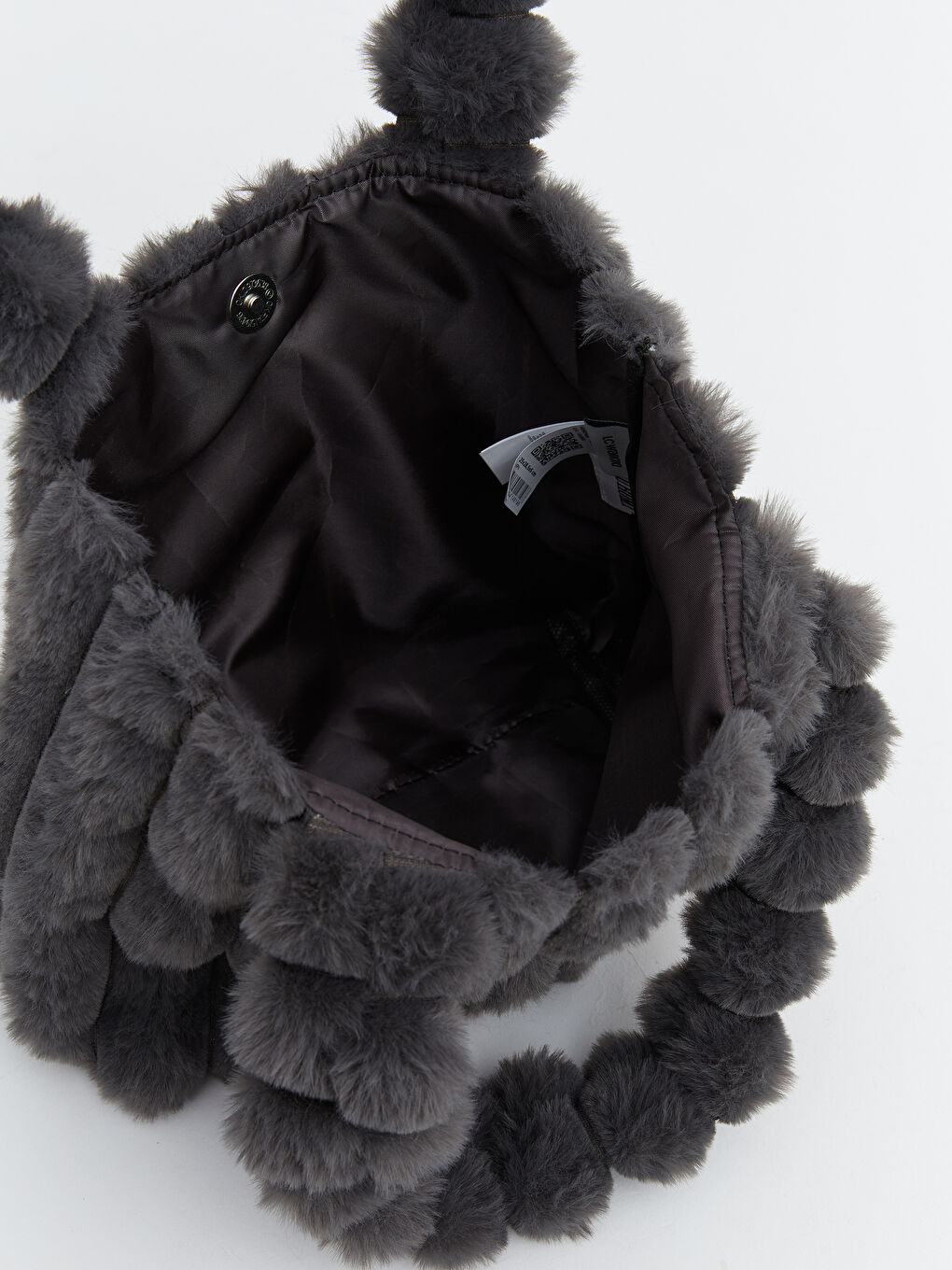 Kuromi Printed Girls' Plush Shoulder Bag-3