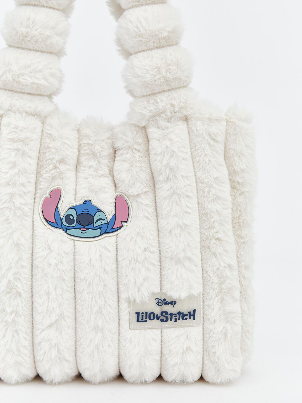 Ekru Stitch Nakışlı Kız Çocuk Pelüş Omuz Çantası-2
