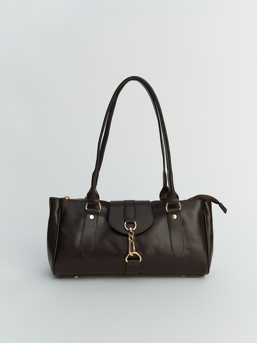 Kahverengi Deri Görünümlü Kadın Omuz Çantası