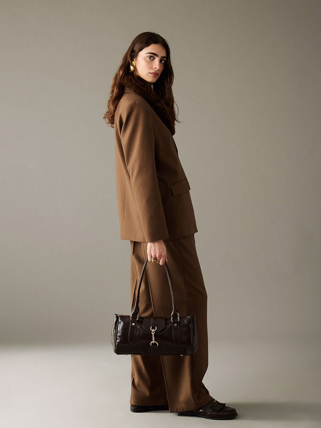 Leather-Look Women's Shoulder Bag-1